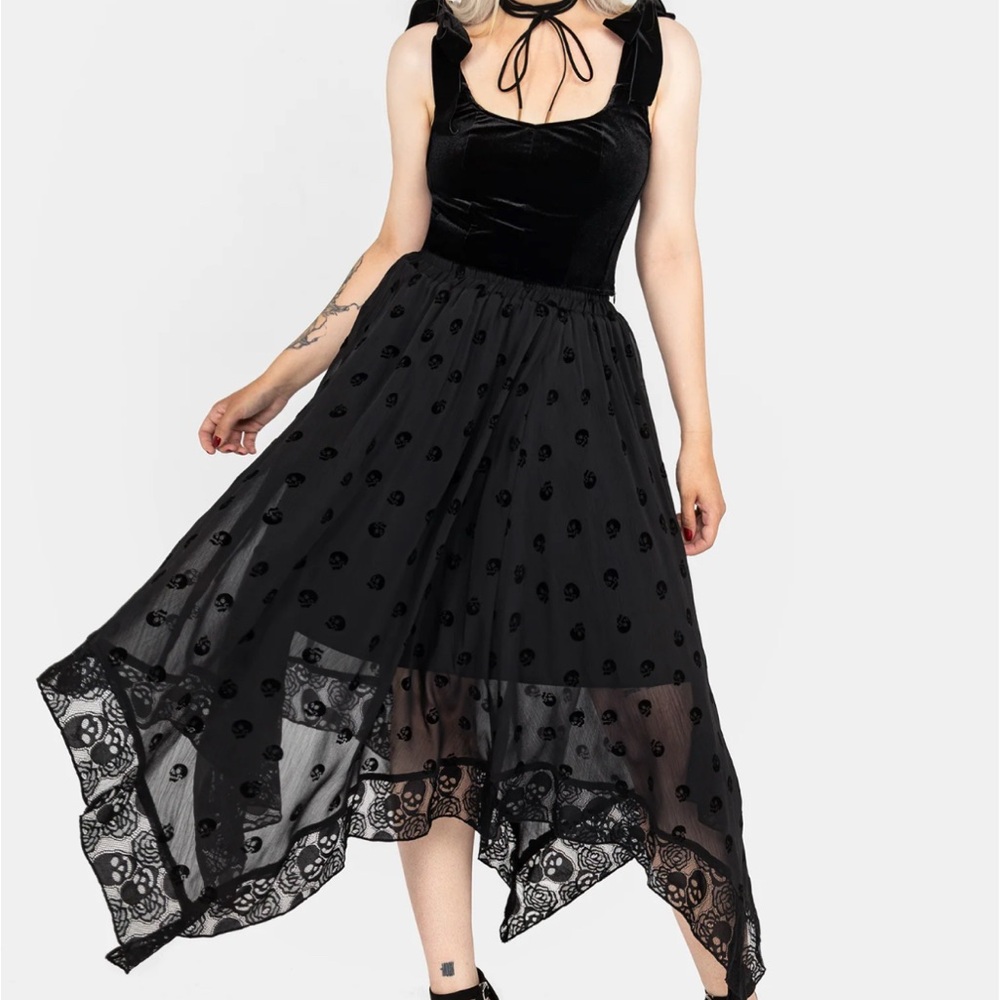 Disturbia Black Lace Midi Skirt